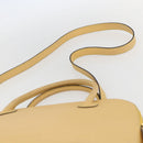 CELINE Hand Bag Leather 2way Yellow Gold Auth 156864-14