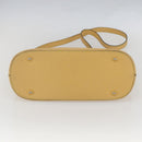 CELINE Hand Bag Leather 2way Yellow Gold Auth 156864-5