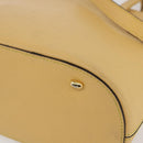 CELINE Hand Bag Leather 2way Yellow Gold Auth 156864-16