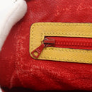 CELINE Hand Bag Leather 2way Yellow Gold Auth 156864-19