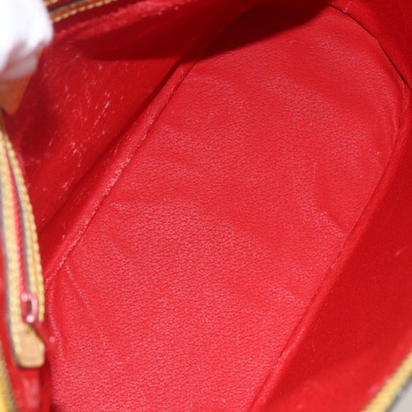 CELINE Hand Bag Leather 2way Yellow Gold Auth 156864