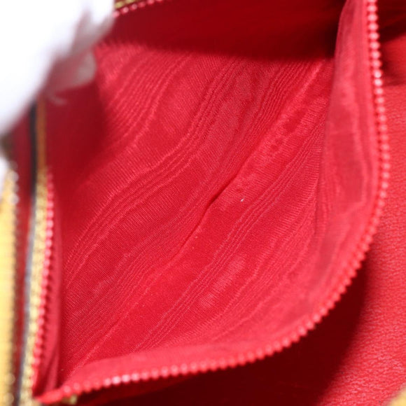 CELINE Hand Bag Leather 2way Yellow Gold Auth 156864