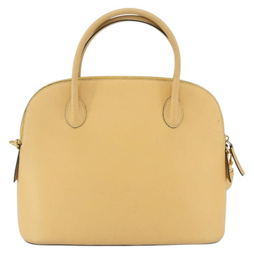 CELINE Hand Bag Leather 2way Yellow Gold Auth 156864 - 0