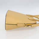 CELINE Hand Bag Leather 2way Yellow Gold Auth 156864-4