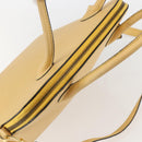 CELINE Hand Bag Leather 2way Yellow Gold Auth 156864-6