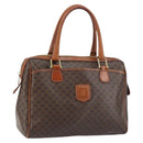 CELINE Macadam Canvas Hand Bag PVC Leather Brown Gold Auth 156865-1