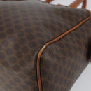 CELINE Macadam Canvas Hand Bag PVC Leather Brown Gold Auth 156865-9