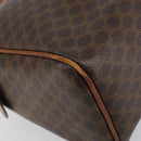 CELINE Macadam Canvas Hand Bag PVC Leather Brown Gold Auth 156865-16