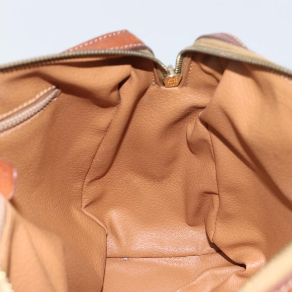 CELINE Macadam Canvas Hand Bag PVC Leather Brown Gold Auth 156865