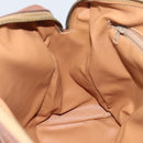 CELINE Macadam Canvas Hand Bag PVC Leather Brown Gold Auth 156865-21