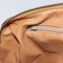 CELINE Macadam Canvas Hand Bag PVC Leather Brown Gold Auth 156865-22