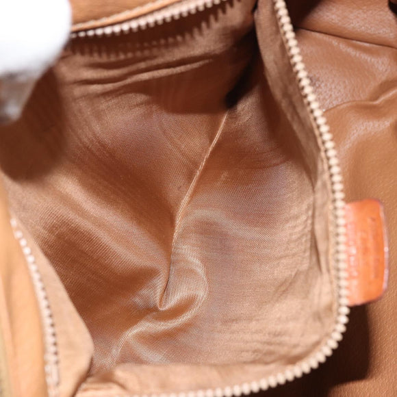 CELINE Macadam Canvas Hand Bag PVC Leather Brown Gold Auth 156865