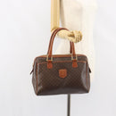 CELINE Macadam Canvas Hand Bag PVC Leather Brown Gold Auth 156865-24