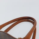 CELINE Macadam Canvas Hand Bag PVC Leather Brown Gold Auth 156865-8