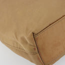 Christian Dior Maris Pearl Hand Bag Nylon Beige Silver Auth 156866-11