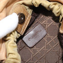 Christian Dior Maris Pearl Hand Bag Nylon Beige Silver Auth 156866-15