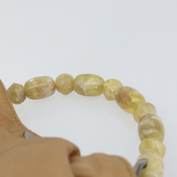 Christian Dior Maris Pearl Hand Bag Nylon Beige Silver Auth 156866