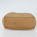 Christian Dior Maris Pearl Hand Bag Nylon Beige Silver Auth 156866-9