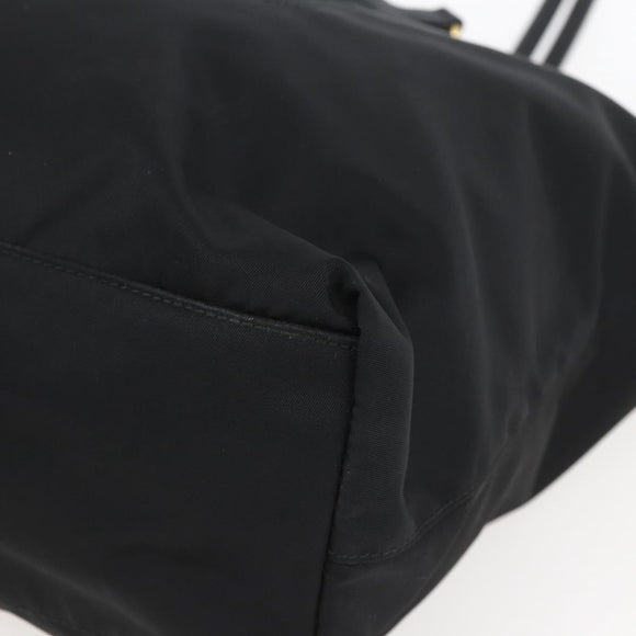 PRADA Tote Bag Nylon Black Gold Auth 156867V