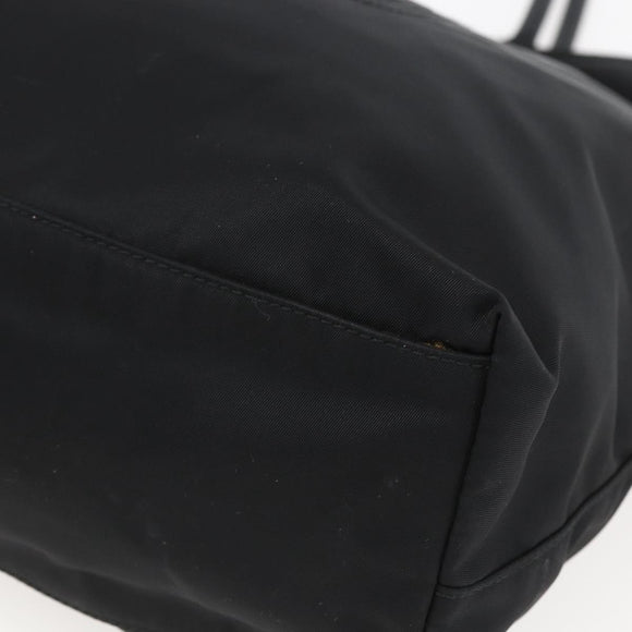 PRADA Tote Bag Nylon Black Gold Auth 156867V