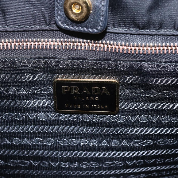 PRADA Tote Bag Nylon Black Gold Auth 156867V