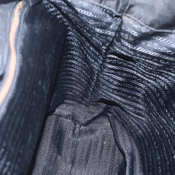 PRADA Tote Bag Nylon Black Gold Auth 156867V