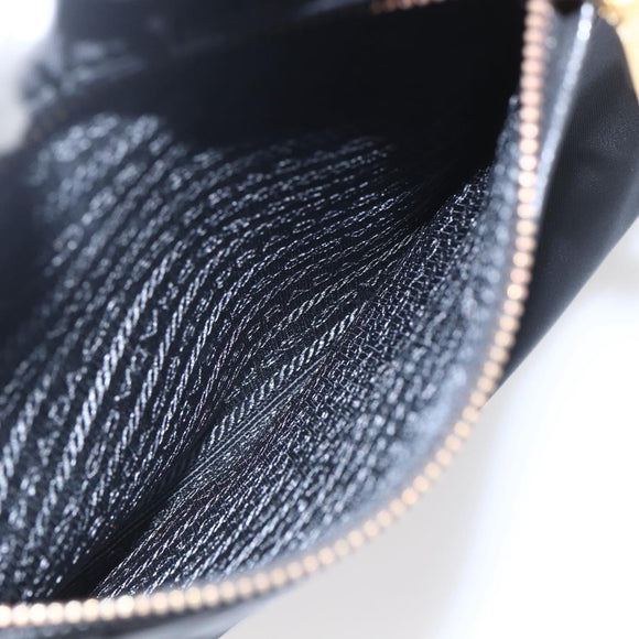 PRADA Tote Bag Nylon Black Gold Auth 156867V