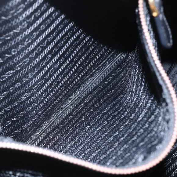 PRADA Tote Bag Nylon Black Gold Auth 156867V