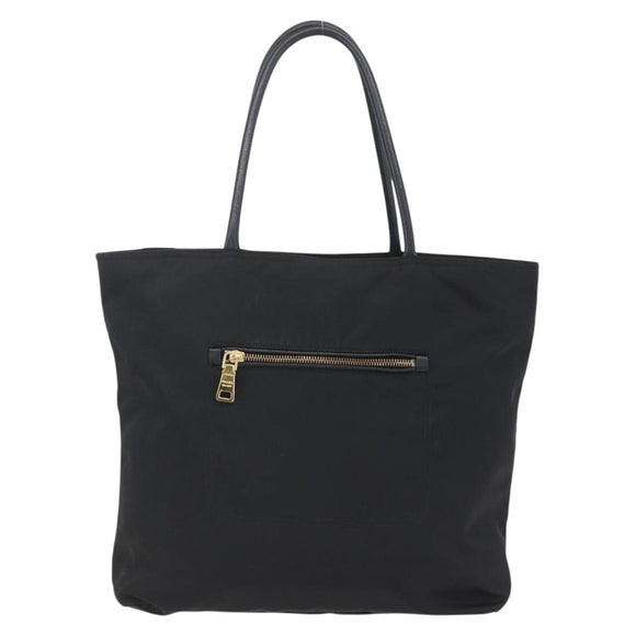 PRADA Tote Bag Nylon Black Gold Auth 156867V