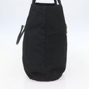 PRADA Tote Bag Nylon Black Gold Auth 156867V-4