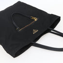 PRADA Tote Bag Nylon Black Gold Auth 156867V-7