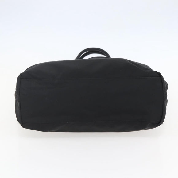 PRADA Tote Bag Nylon Black Gold Auth 156867V