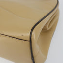 PRADA Hand Bag Leather Beige Silver Auth 156868-8