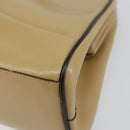 PRADA Hand Bag Leather Beige Silver Auth 156868-16