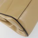 PRADA Hand Bag Leather Beige Silver Auth 156868-17