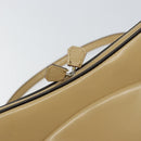 PRADA Hand Bag Leather Beige Silver Auth 156868-19