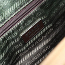 PRADA Hand Bag Leather Beige Silver Auth 156868-20