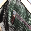 PRADA Hand Bag Leather Beige Silver Auth 156868-23