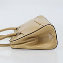 PRADA Hand Bag Leather Beige Silver Auth 156868-4