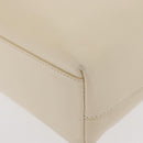 PRADA Hand Bag Leather White Auth 156869-16