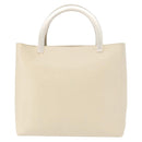 PRADA Hand Bag Leather White Auth 156869-13