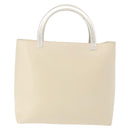PRADA Hand Bag Leather White Auth 156869-2