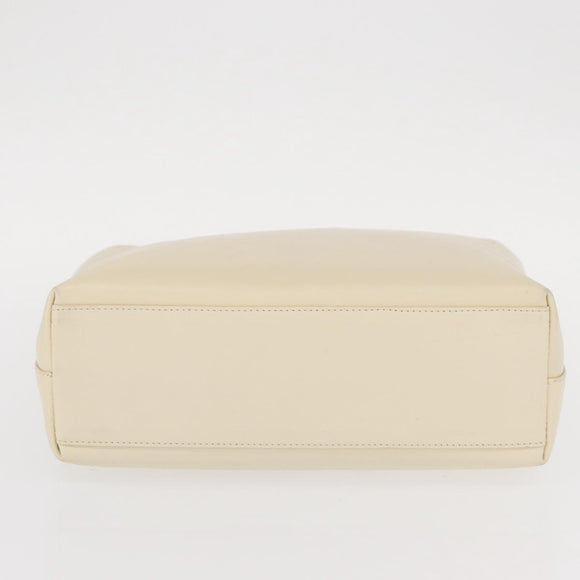 PRADA Hand Bag Leather White Auth 156869
