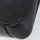 GUCCI Bamboo Hand Bag Leather Black Gold Auth 156870-9