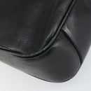 GUCCI Bamboo Hand Bag Leather Black Gold Auth 156870-16