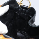 GUCCI Bamboo Hand Bag Leather Black Gold Auth 156870-18