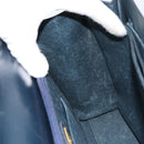 GUCCI Hand Bag Leather Navy Gold Auth 156872-19