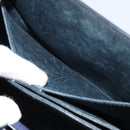 GUCCI Hand Bag Leather Navy Gold Auth 156872-23