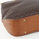 CELINE Macadam Canvas Tote Bag PVC Leather Brown Gold Auth 156873-11