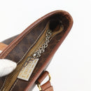 CELINE Macadam Canvas Tote Bag PVC Leather Brown Gold Auth 156873-14